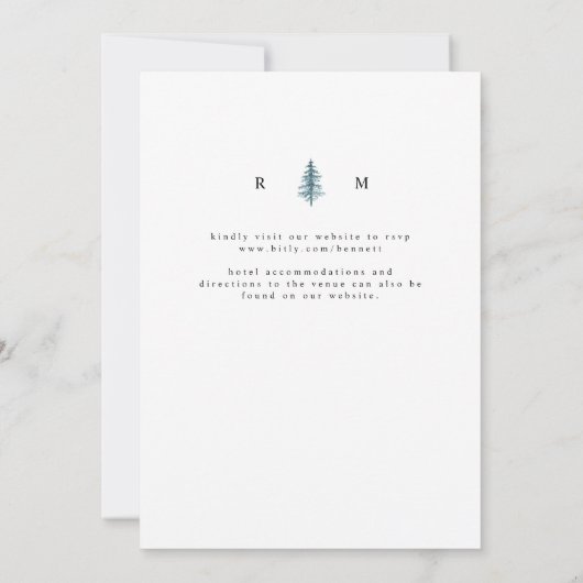Mountain Pine Website Wedding Kaart (Achterkant)