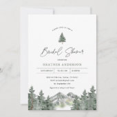 Mountain Pine Winter Bridal Shower Invitation Kaart (Voorkant)