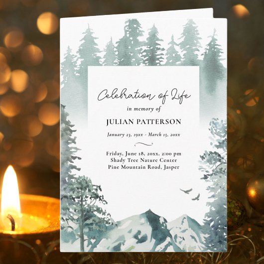 Mountain Pines Foto Viering van het leven Begrafen Programma