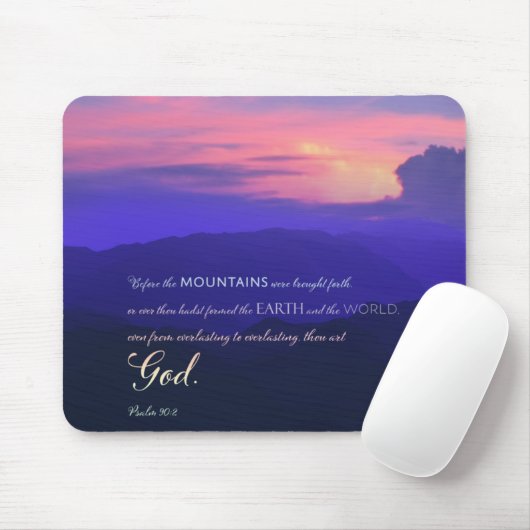Mountain Pink Sunset Christelijke Mousepad Muismat (Met muis)