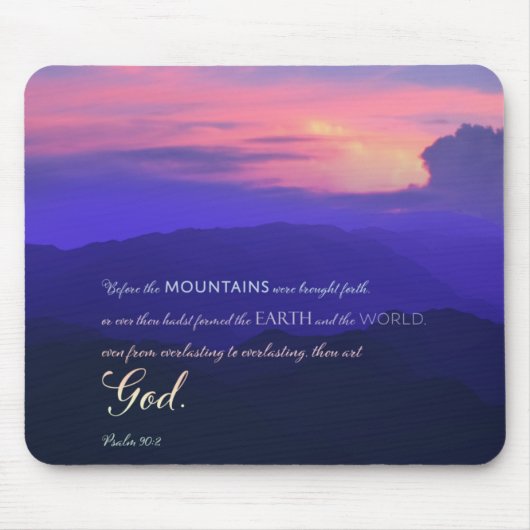 Mountain Pink Sunset Christelijke Mousepad Muismat (Voorkant)