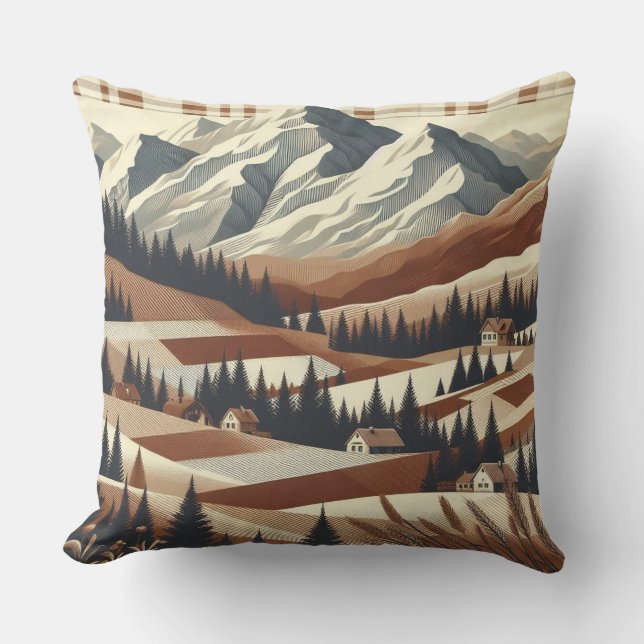 Mountain Plaid - voor Cosy Cabin Charm Kussen (Voorkant)