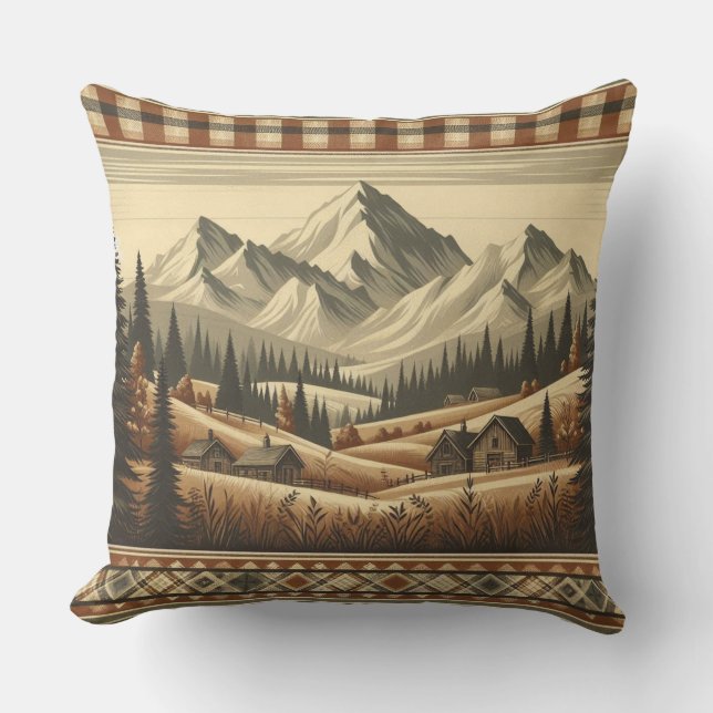 Mountain Plaid - voor Cosy Cabin Charm Kussen (Voorkant)
