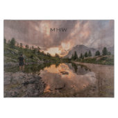Mountain Pond aangepaste monogram snijplank (Voorkant)