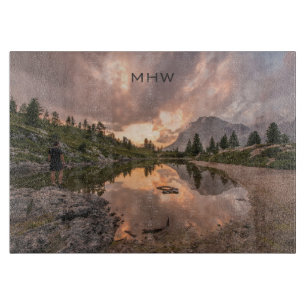 Mountain Pond aangepaste monogram snijplank