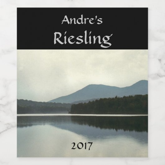 Mountain Pond Witte Wijn Label Etiket (Enkel label)