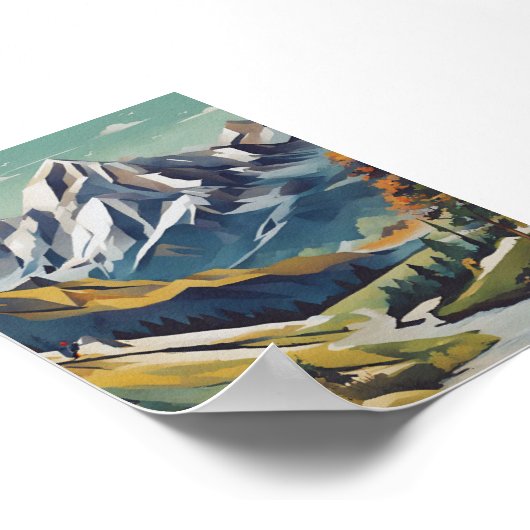 Mountain Poster met kleurrijke kleuren (Hoek)