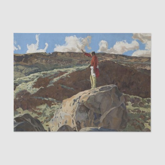 “Mountain Prayer” Westerse kunst van Walter Ufer Tissuepapier (Voorkant)