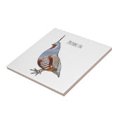 Mountain quail bird cartoon illustration  tegeltje (Zijkant)