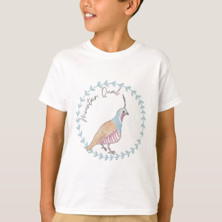 Mountain Quail bird species animal logo T-shirt