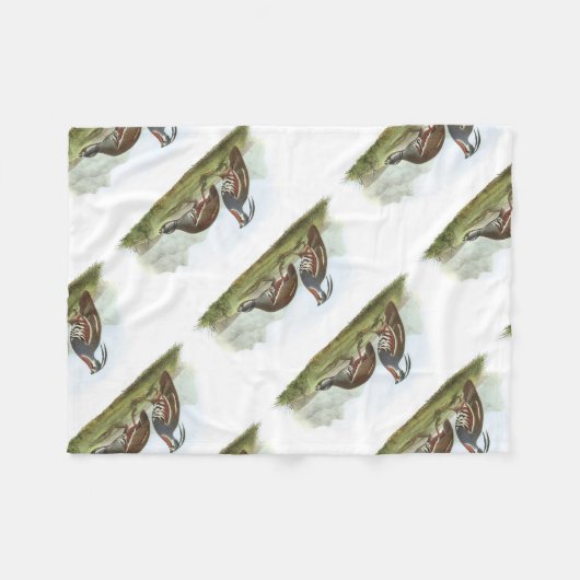 Mountain Quail van Audubon Fleece Deken (Voorkant (Horizontaal))