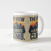 Mountain Quote Adventure Typography Mug Grote Koffiekop (Voorkant rechts)