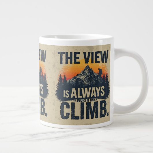 Mountain Quote Adventure Typography Mug Grote Koffiekop (Rechts)