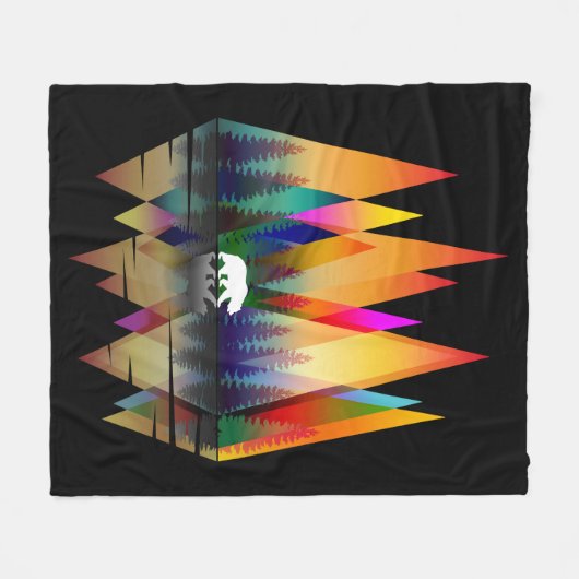 MOUNTAIN RAINBOW BEER FLEECE DEKEN (Voorkant (Horizontaal))