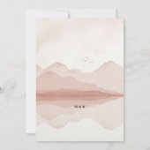 Mountain Range Blush Bestemming Bruiloft Kaart (Achterkant)