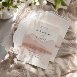 Mountain Range Blush Bestemming Bruiloft Kaart