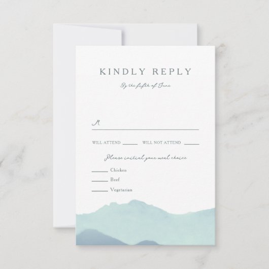 Mountain Range bruiloft RSVP (Voorkant)