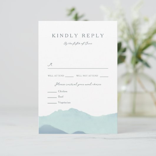 Mountain Range bruiloft RSVP (Staand voorkant)