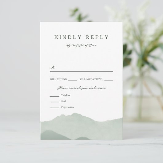 Mountain Range bruiloft RSVP (Staand voorkant)