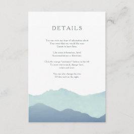 Mountain Range Insert-Kaart Informatiekaartje