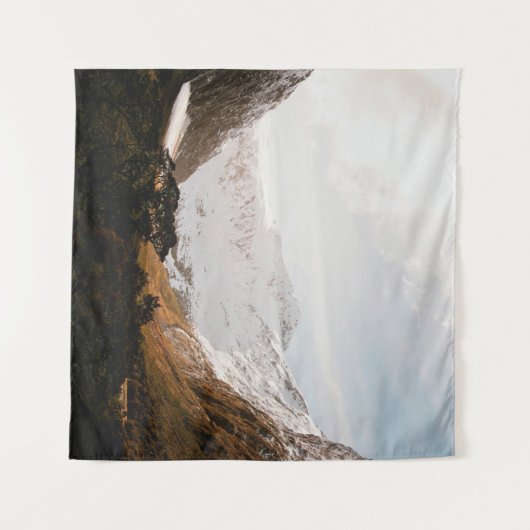 MOUNTAIN RANGE ONDER CLOUDY SKY WANDKLEED (Voorkant (horizontaal))