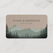 Mountain Range Pine Trees in Shades of Sage  Visitekaartje (Voorkant)