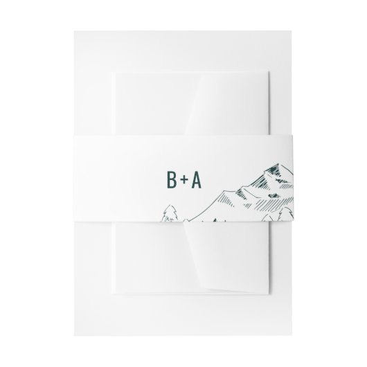 Mountain Range Wedding Belly Band Uitnodigingen Wikkel (Voorkant Voorbeeld)