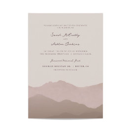 Mountain Range Wedding Invite Kaart