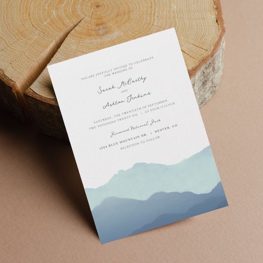 Mountain Range Wedding Invite Kaart