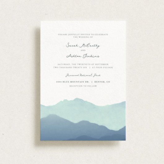 Mountain Range Wedding Invite Kaart