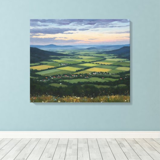Mountain Ranges & Plains Canvas Afdruk (Insitu (Houten vloer))