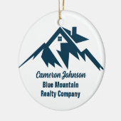 Mountain Real Estate Company aangepaste kerst Keramisch Ornament (Links)