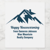 Mountain Real Estate Company Custom Marketing Wijn Etiket (Enkel label)