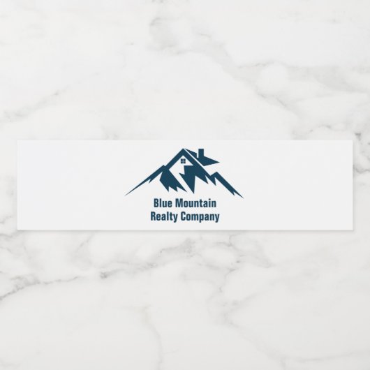 Mountain Real Estate Company Maatwerk Marketing Waterfles Etiket (Enkel label)