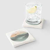 Mountain Reflections: een rustig meer bij zonsonde Stenen Onderzetter (Zijkant)