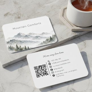 Mountain Rental Tour Guide QR Code Business Card Visitekaartje