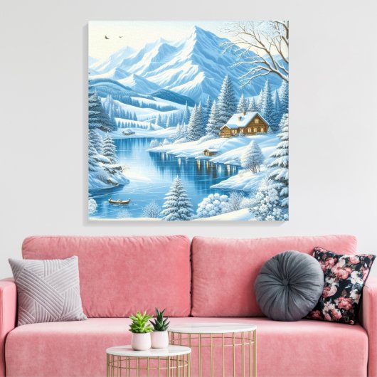 Mountain Retreat Canvas Afdruk (Insitu (Woonkamer))