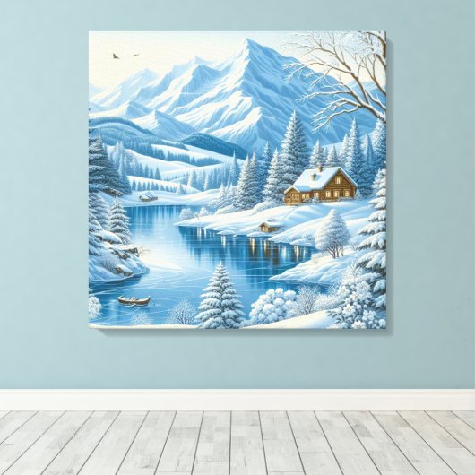 Mountain Retreat Canvas Afdruk (Insitu (Houten vloer))