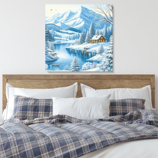Mountain Retreat Canvas Afdruk (Insitu (Slaapkamer))