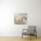 "Mountain Retreat" Chinees  landschapskunst Wandkleed (In Situ (horizontaal))