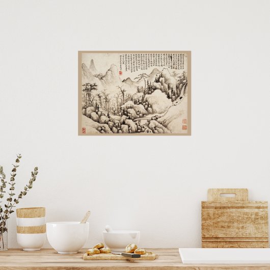 "Mountain Retreat" Chinese  kunstdrukkunst Poster (Keuken)