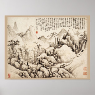 "Mountain Retreat" Chinese  kunstdrukkunst Poster