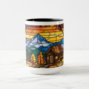 Mountain Retreat Glas in lood Look Natuur Mok