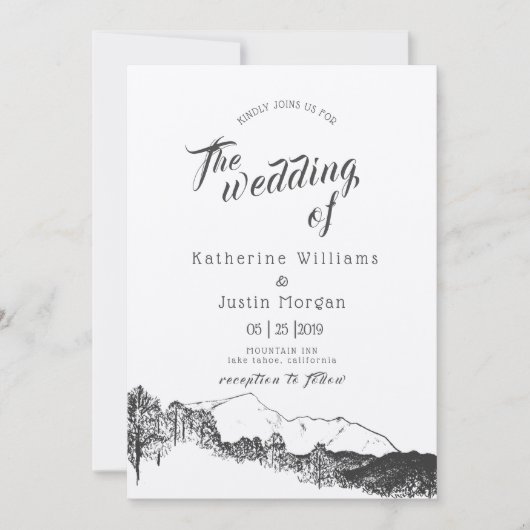 Mountain Retreat Rustieke bruiloft uitnodiging (Voorkant)