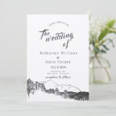 Mountain Retreat Rustieke bruiloft uitnodiging (Staand voorkant)