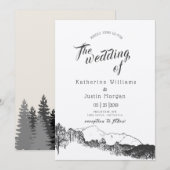 Mountain Retreat Rustieke bruiloft uitnodiging (Voorkant / Achterkant)
