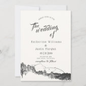 Mountain Retreat Rustieke bruiloft uitnodiging (Voorkant)