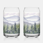 Mountain Retreat Waterverf Drinkware Set Blikvorm Glas (Achterkant)