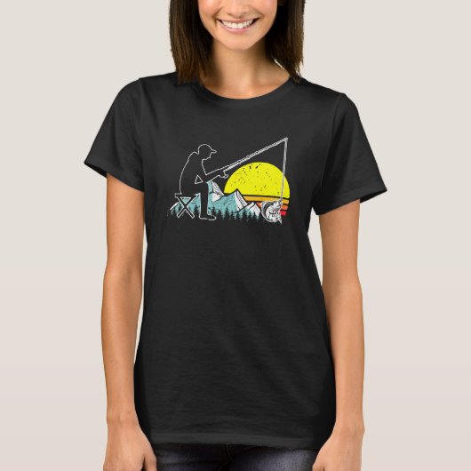 Mountain Retro Walleye Gevist Visser 7 T-shirt (Voorkant)