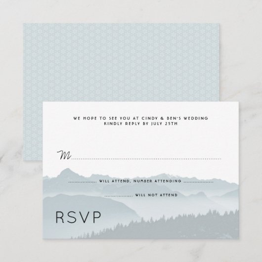 Mountain Ridge Wedding RSVP Guest Count (Voorkant / Achterkant)